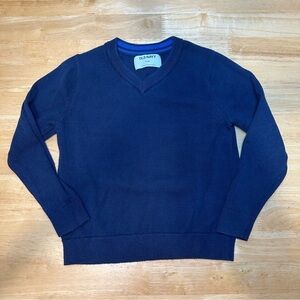 Old Navy Boys Navy Blue XS 5 ￼V Neck Long Sleeve Sweater